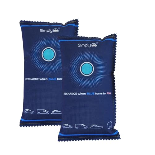Simply Auto DEH004 2 Pack Reusable Car Dehumidifier - Quick Drying suitable for Microwaving, Strong Absorption up to 40% of Weight in moisture, Eco-Friendly Granules, Unlimited Cycles (350g)