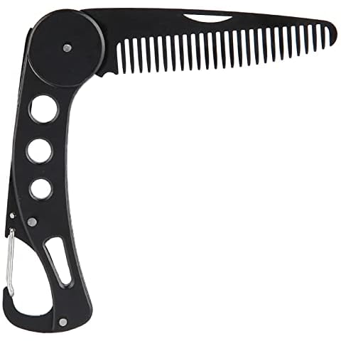 Portable Multifunctional Stainless Steel Beard Comb Folding Moustache Comb with Beer Opening Funtion for Men Beard Mustache Styling Folding Comb Cover