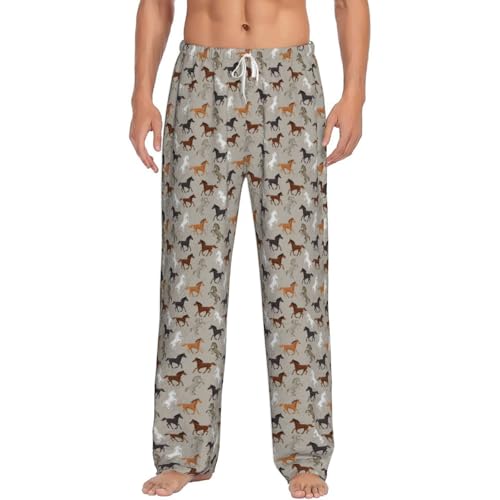 Pantalon de pyjama homme imprimé cheval pour des soirées cocooning confortables