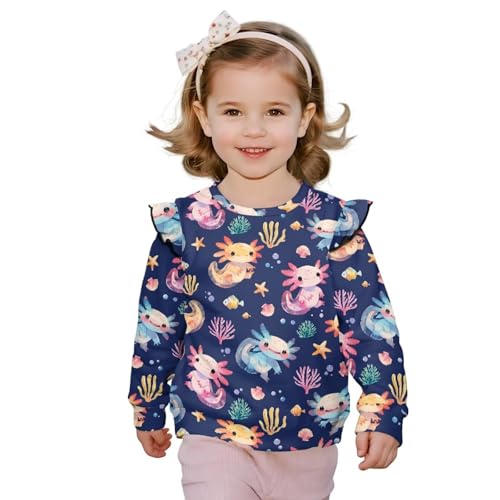 Sweatshirts for Toddler Girls Long Sleeve Crew Neck Sweatshirts Kids 1-8Y Pullover Top