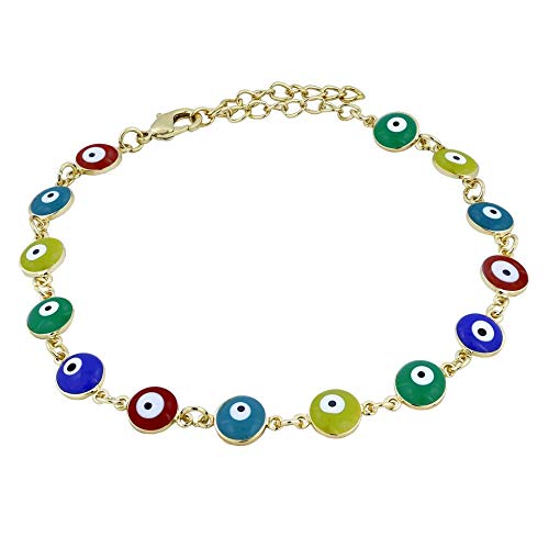 Turkish Evil Eye Western Dainty Delicate Charms Leg Silver Anklet Payal For Women Girls-image-25