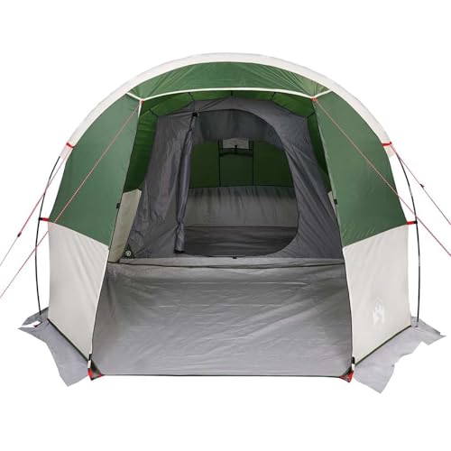 Tente tunnel 4 personnes verte en polyester imperméable pour camping - 3