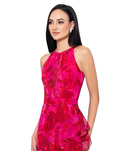 Image of Betsy & Adam Women's Floor-Length, Sleeveless, Bow Detail, with Fitted Silhouette