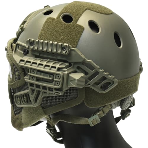 Goldenball G4 System Nylon Bump Full FACE Helmet Mask w/Goggles for Airsoft, Paintball, Military, Sports, Hunting, and Shooting (Olive DRAB)