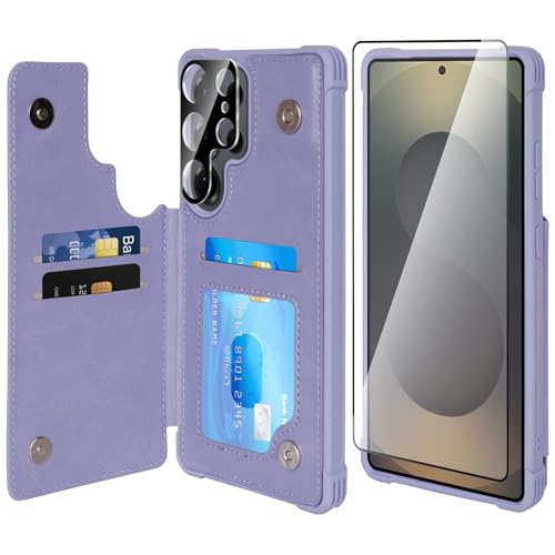Protection Galaxy S25 Ultra portefeuille cuir aimanté contre chutes et chocs