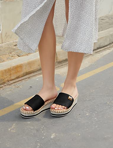 Eadinve Women's Summer Sandals Casual Wedge Peep Toe High Heel Platform Mules Flat Shoes Non-Slip Sandals #TOP3