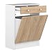Marca Amazon - Amazon Basics - Armario con cesto para colada, 60 x 29.6 x 81,5 cm (largo x ancho x alto), roble y blanco