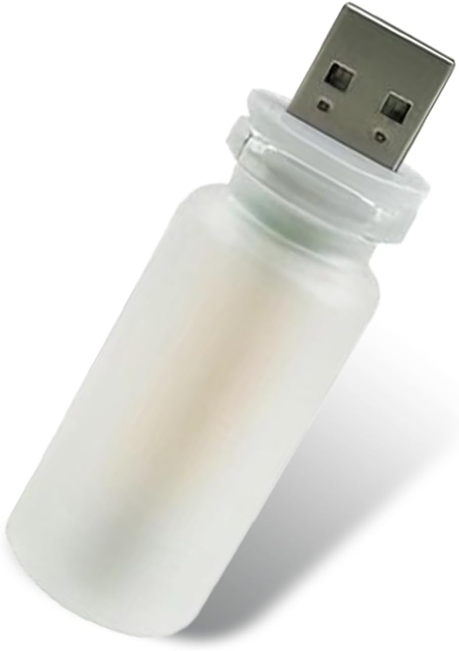 Automotive USB Environment Lamp, 5V Contact Management Frosted Retro Bottle Inside Ambient Lights, Moveable Plug-in LED Bulb Night time Lights, Common Ornament Lamps for Vehicles, Bedrooms (Blue)