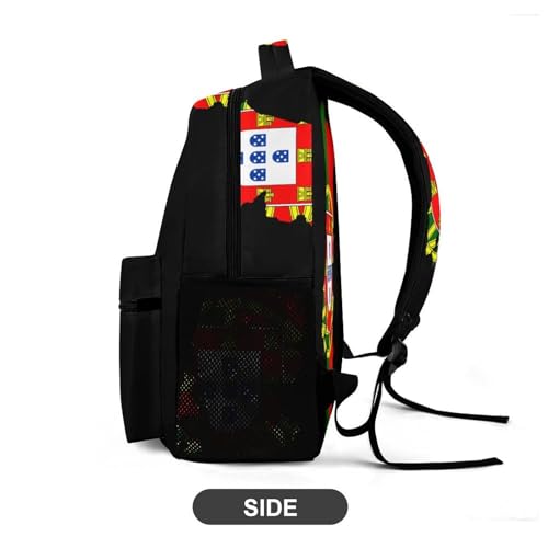 Portugal Flag Map Travel Backpack Casual Daypack Shoulder Bag with Adjustable Shoulder Straps4