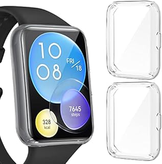 RIOVO 2-Pack Screen Protector Compatible with Huawei Watch Fit 2, TPU Full-Cover Screen Protector Scratch-Proof, Anti Scratch Protective Case for Huawei Watch Fit 2 Screen Protector
