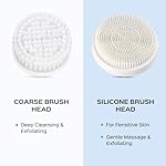 COSLUS Facial Cleansing Brush Silicone Face Scrubber: 2 in1 FBS-D Electric Exfoliating Massage Device Waterproof Deep Cleaning Exfoliation Rotating Spa Machine - Electronic Skin Care Wash Clean System - Image 2