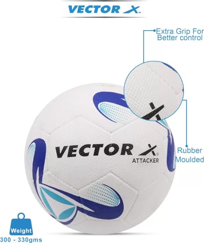 Image of Vector X Synthetic Rubber Moulded Attacker Football with Pump (Size-5)