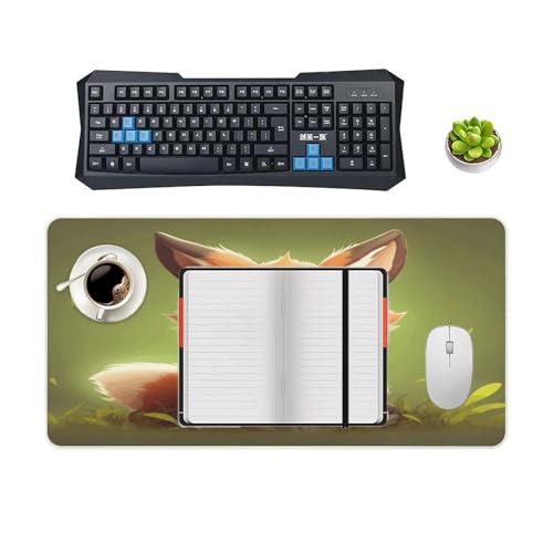 Cute Little Fox Desk Pad con Base de Goma 30x60 cm miniatura 4