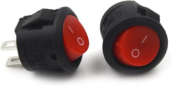 Yuvarlak 2 Pin Anahtar Rocker Switch Mini Buton Kırmızı Aç Kapa