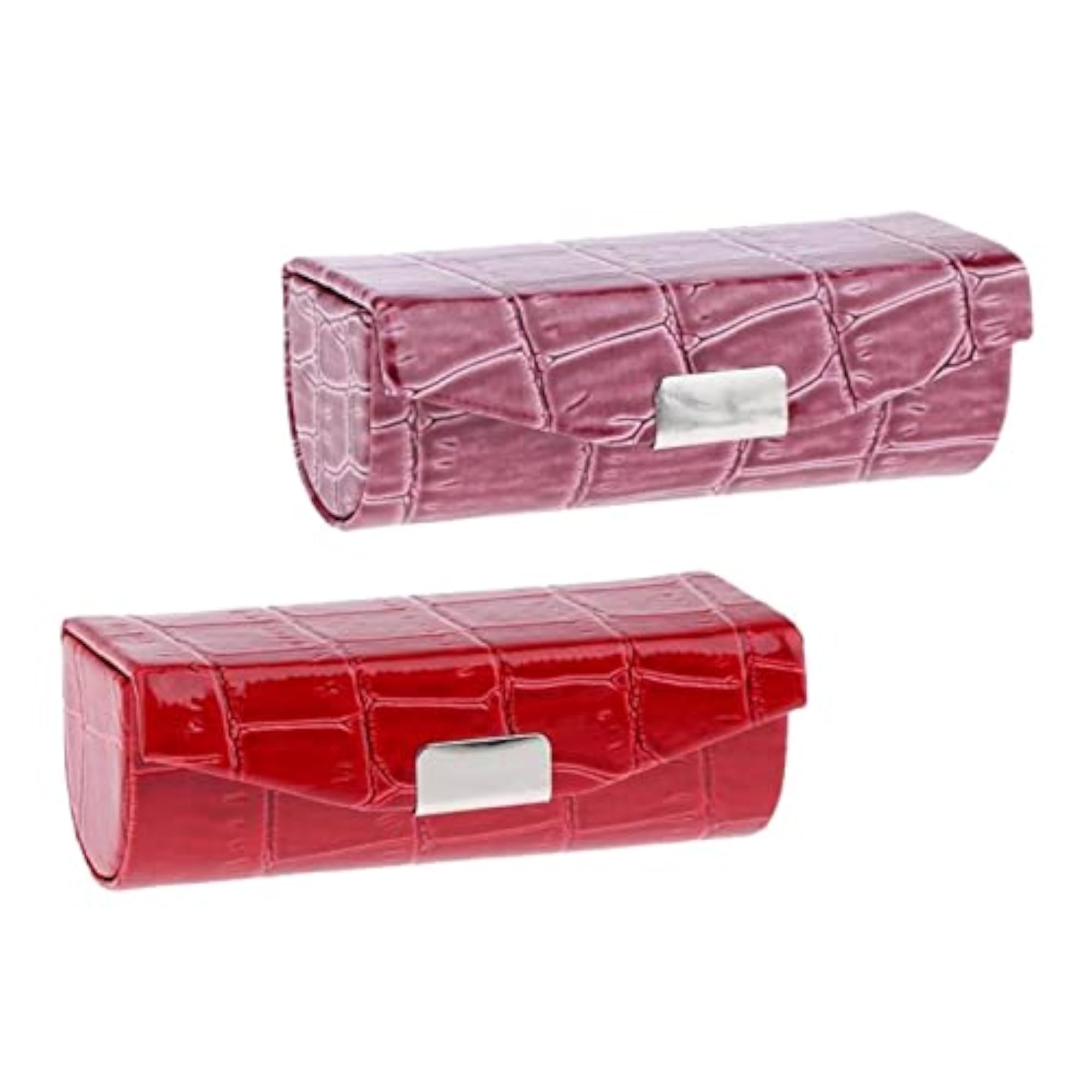 Women's PU Leather Lipstick Case with Mirror, 2 Colors