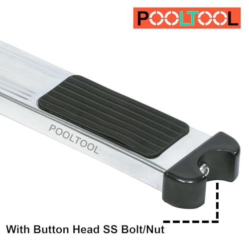 Image of POOLTOOL Swimming Pool Ladder 3 Steps, Replacement Ladder Step Stainless Steel 304 with Rubber Grip (Antislip) Long Lasting, Universal Size, SS 3 Pcs /Set