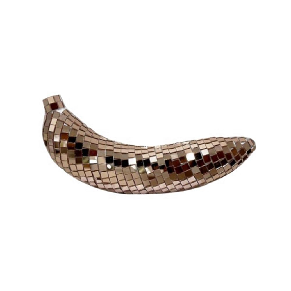 CTRLZS Disco Ball Banana Shape Ball Home Decor Table Bar Stage Rotating Disco Fruit Decoration Accessories Rose Gold