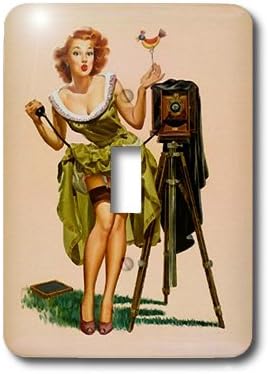 3dRose lsp_179635_1 Image of Elvgren Famous Pinup Camera Girl Light Switch Cover