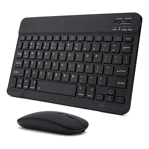 Conjunto de teclado e mouse Bluetooth recarregável ultrafino, portátil, compacto, sem fio, para Android, Windows, tablet, celular, iPhone, iPad Pro, Air Mini, iPad OS/iOS 13 e superior (preto)