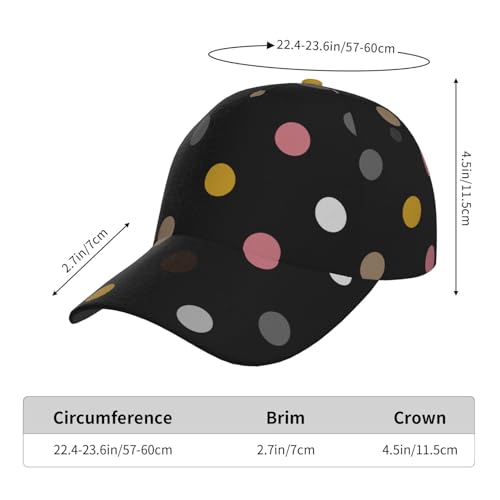 Gorra de béisbol con visera curva y puntos coloridos miniatura 4