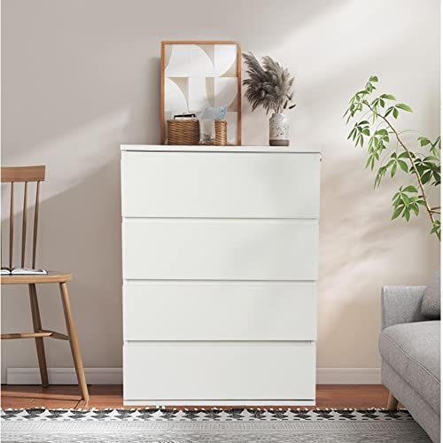Sucxdzq Modern 4 Drawer Dresser, Storage Chest Of Drawer, Clothes Closet Drawer Dressers For Bedrooms, White #TOP4
