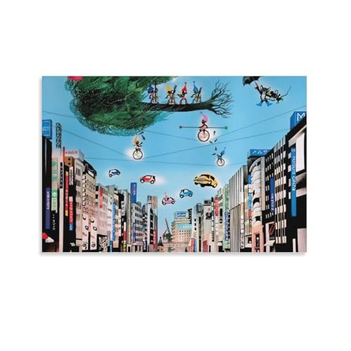 藤城清治 油絵 クールの印刷 複製画 絵画 アートポスター (26) プリント キャンバス ポスター モダン ウォールアート 部屋飾り 素晴らしいギフト すぐに掛けられます24x36inch(60x90cm)