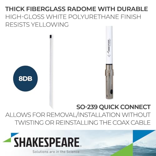 Image of Shakespeare 6018-R Phase III VHF Antenna - 17′ 6″ (5.3M) VHF Marine Band 9dB Gain
