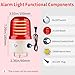 Industrial LED Rotating Warning Light, AC110V Red Strobe Light for Public Emergency Alarms, Indoor/Outdoor Safety Siren with Volume Adjustment/Plug and Buzzer (RED PRO(0-130dB,AC110V))