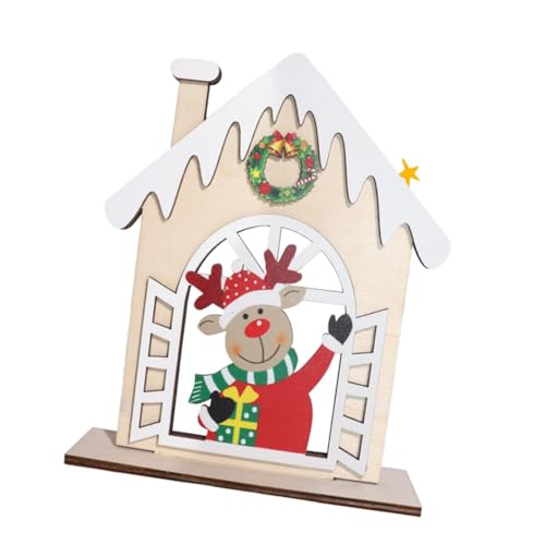 Ornement en Bois de Noël pour Bibliothèque et Entrée de Maison