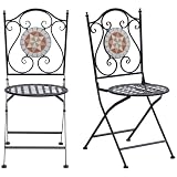 Outsunny Set de 2 Sillas Plegables de Jardín Bistro 50x40x94,5 cm Negro