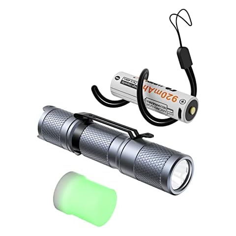 LUMINTOP Led Torch Rechargeable Flashlight, Tool AA 2.0 EDC Flashlight Torch, Powered by 14500 Or AA Battery, 5 Modes 650 Lumen IP68 Waterproof Flashlights, Powerful Torch Light for Camping - Gray Cover