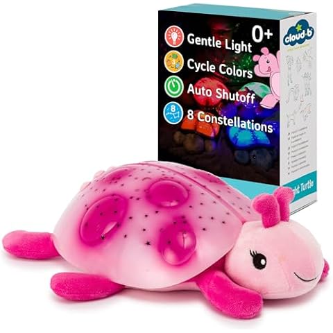 Cloud b Calming Nightlight Star Projector | Gentle Brightness | 3 Colors | 7 Constellations | Auto-Shutoff | Twilight Ladybug Pink Cover