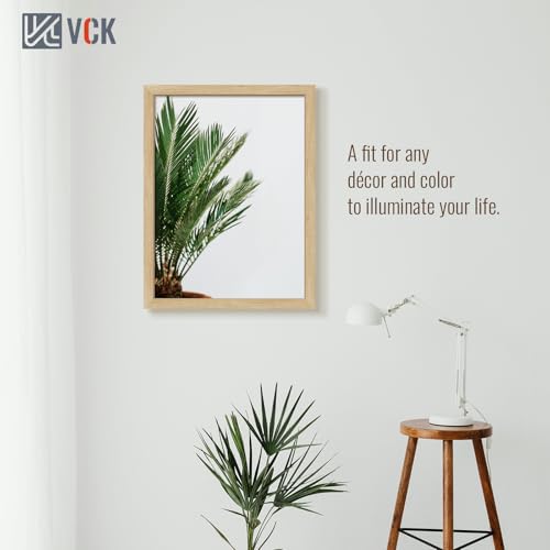 Image of VCK 18x24 Poster Frame Solid Wood Natural 3 Pack Picture Frames 18 x 24 Inches with Wall Mounting Hanging