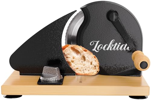 Manual Bread Slicer for Homemade Sourdough Bread, Hand Crank Bread Slicer With Scale Line, Suction Cup and Protective Cover, Adjustable Thickness by LockTide - Used condition - US$32.37