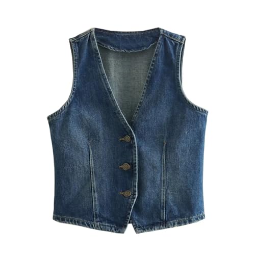 Gilet en jean col V pour structurer vos tenues d'été sans souffrir du chaud