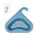 Swan kosz na odpływ, trójkątny kosz filtrujący, do zlewozmywaka, umywalki, półka filtrująca, zlewozmywak, organizer, kosz odpływowy, regał magazynowy, do warzyw, kuchni, sitka, sitko do herbaty z 1 haczykiem samoprzylepnym (niebieski)