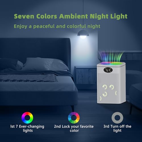 MTOX® Dehumidifiers for Home, 2200ml(74.4oz) Small Dehumidifiers for Bedroom with Auto Defrost, Timer, Ultra Quiet, Auto Shut off & 7 Colorful LED Dehumidifier for Bathroom, Wardrobe, Closet, RV - Image 8