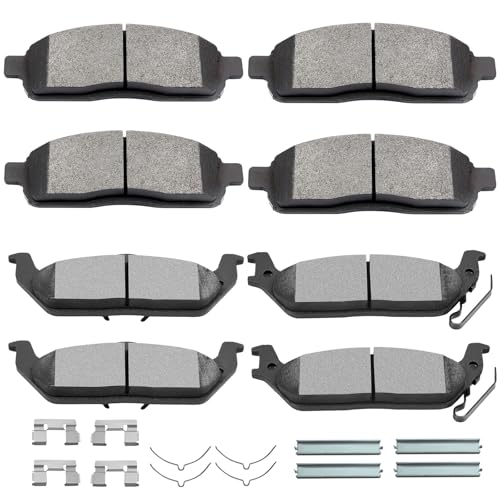 Ceramic Brake Pads Kits,SCITOO 8pcs Brakes Pads Set fit for 2004-2008 for Ford for F-150,2006-2008 for Lincoln Mark LT