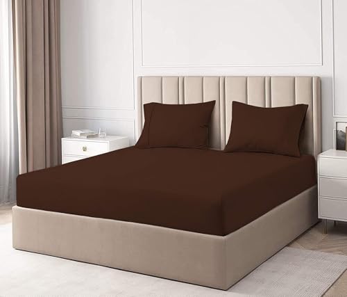 Mattress Protector - 100% Waterproof Mattress Cover Queen Size Bed 72x60 Inches_with 8 Inch Drop Brown - Waterproof Terry Cotton Breathable n Kids Urine Protection (Queen_72x60, Brown)