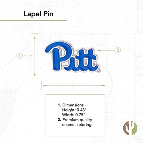 Image of Desert Cactus University of Pittsburgh Lapel Pin PITT Panthers Made of Metal for Formal Wear, Bag and Hat Jewelry, and Tie Tack