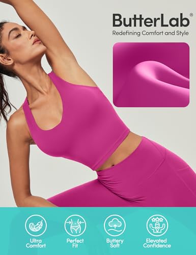 Image of IUGA Buttery Adjustable Workout Tank Tops Woman with Built in Bra Y Back Longline Sports Bra Athletic V-Neck Crop Tops