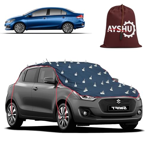 Image of AYSHU Water-Resistant Spike Car Cover for Maruti Suzuki Ciaz - Protects from Dogs, Monkeys, Dust, Sunlight & UV - Full Roof Universal Fit