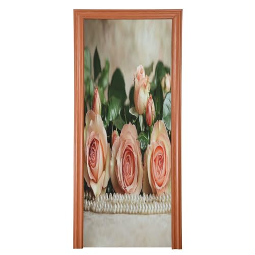 FLildon Valentine's Retro Roses Door Cover Decoration, Party Accessory Porch Decor for Festive Ornament Room Door Covers 36 x 98 Inch