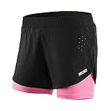 Mesing Short Sport Femme 2 en 1 Pantalon Running Course Court Été Lacets...