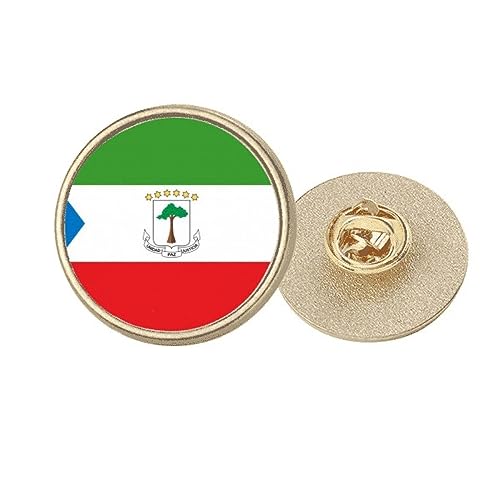 Broche Guinée équatoriale en métal doré rond chic et élégant