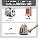 BUYDEEM DT620 2-Slice Toaster, 7 Shade Settings, 1.5" Wide Slots, Silver - Image 6