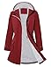 PONCEAU Damen Wasserdicht Regenjacke Lang Windbreaker Übergangsjacke Leichte Atmungsaktiv Outdoorjacke Raincoat Regenponcho Regenparka Trenchcoa Regenmantel mit Kapuze