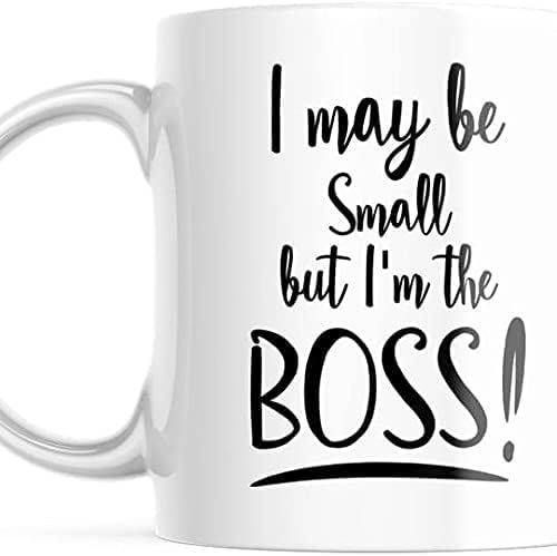 Miniatura 3 de Taza divertida con texto en inglés "I May Be Small But I'm The Boss" M639
