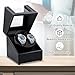 Mcbazel Watch Winder for Automatic Watches, Double Automatic Watch Winder Box with Quiet Japan-made Motor, Automatic Watch Display Storage Rotation Wristwatch Box with 2 Slots (Black PU Leather)