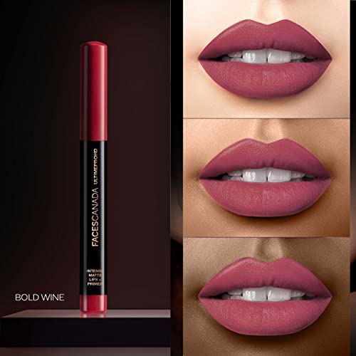 Image of FACES CANADA Ultime Pro HD Intense Matte Lips + Primer - Bold Wine 11, 1.4g | 9HR Long Stay | Primer Infused For Flawless HD Matte Finish | Intense Color Lightweight Silky Smooth Cream Application